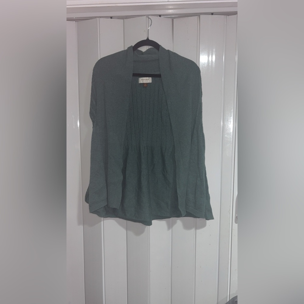 Sonoma Green Ribbed Open Cardigan